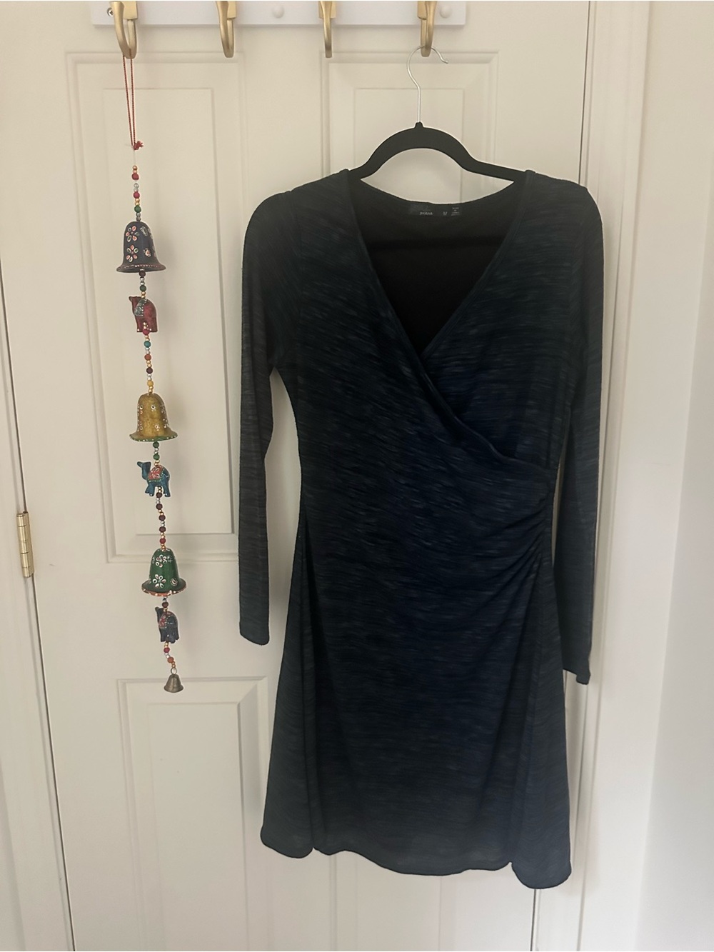 Prana Dark Grey Heather Wrap Long Sleeve Dress